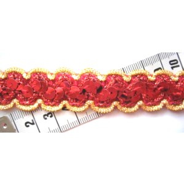 Paillettenband rot-gold